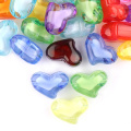 100 piezas de cuentas de corazón de acrílico de colores cuentas de cristal
